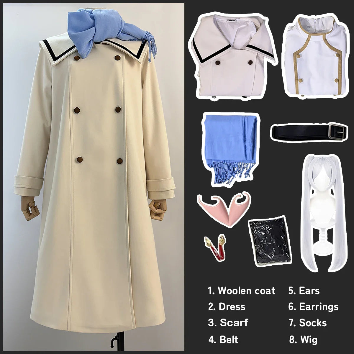 Frieren - Cosplay Frieren costume de déguisement complet